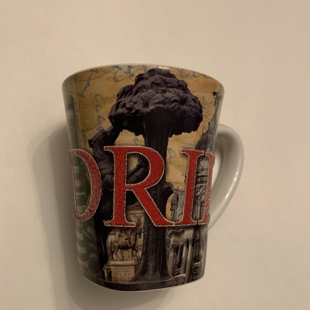 LK Grupe Coffee Mug Madrid Spain glitter letters